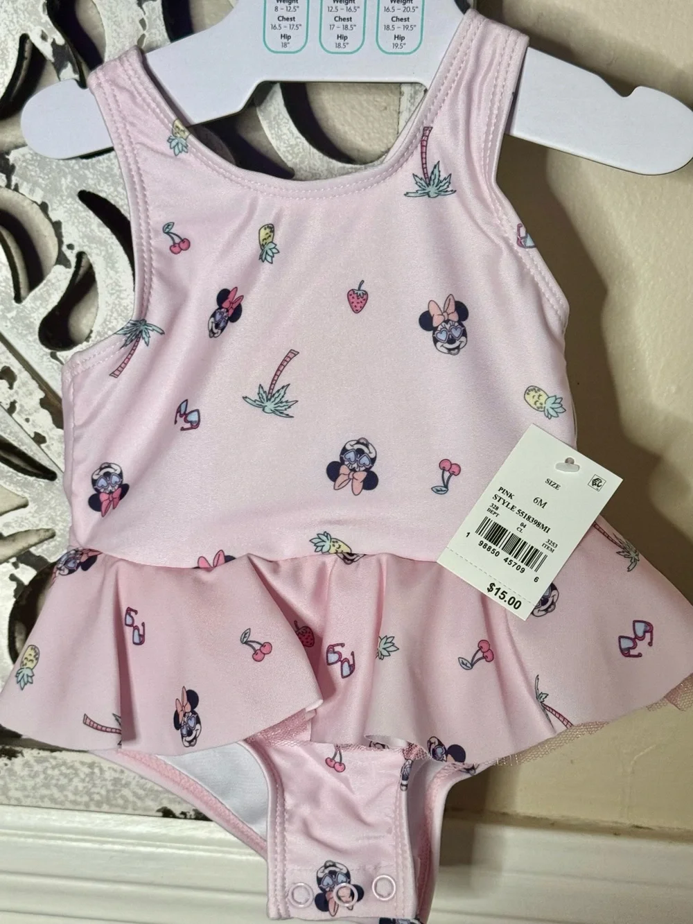 Disney Pink Minnie Mouse Ruffle One-Piece Kids Swimsuit